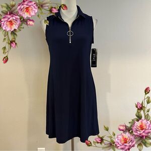 MSK navy sleeveless a-line dress
